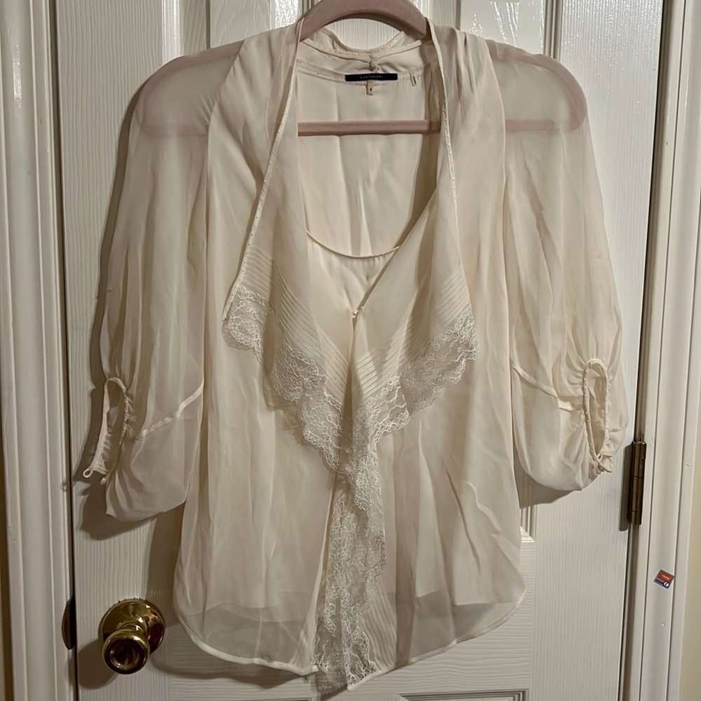 Blouse cream color size S Elie Tahari
